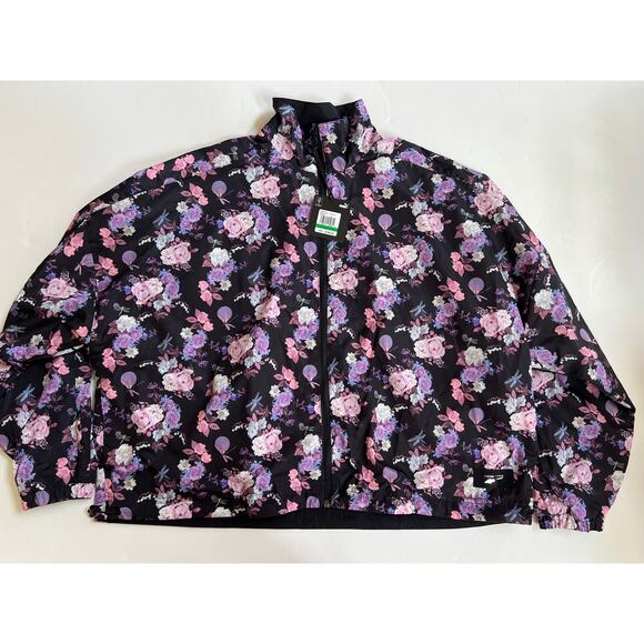 Puma Women's Tabitha Simmons Black Floral Print Reversible Jacket Size L NWT - Picture 10 of 16